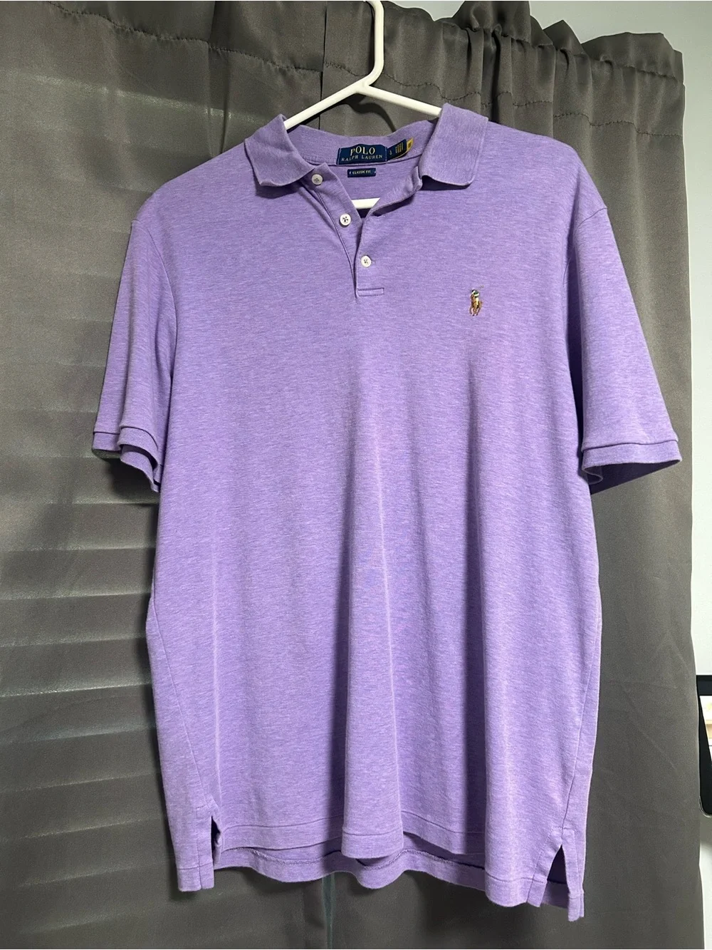 Ralph Lauren Men's Lavender Polo Shirt with Embroidered Pony